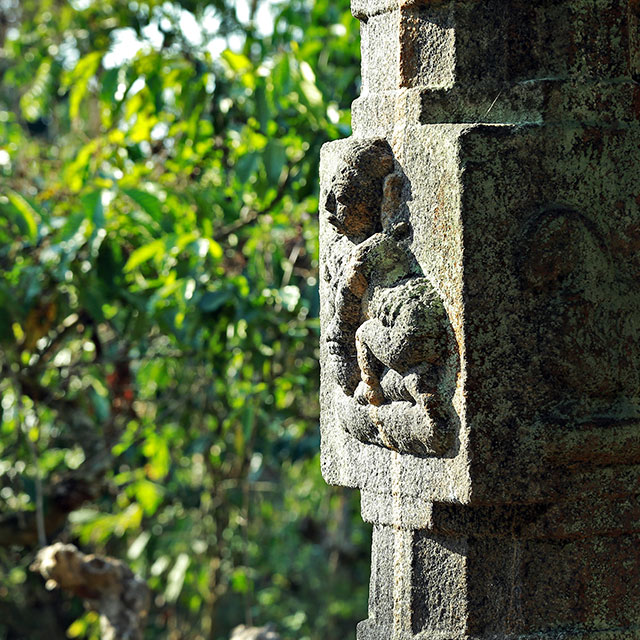 Carved stone at a heritage site in Wayanad